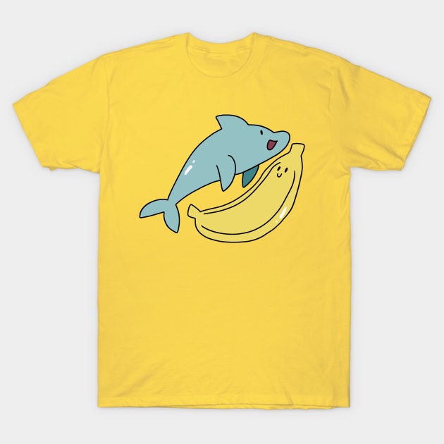 Dolphin and Giant Banana T-Shirt by saradaboru